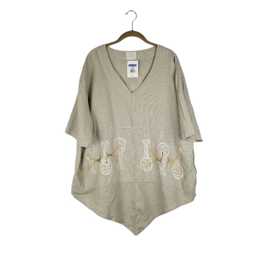 Blue Fish Clothing Neuro Tunic Top NWT Hemp Cotton Point Hem Hand Painted Size 2